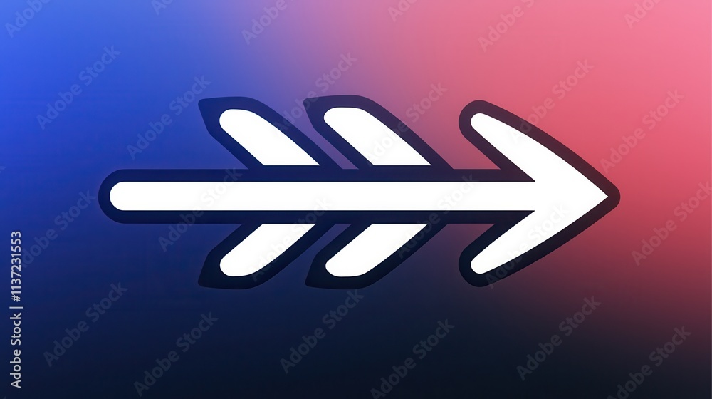 Fototapeta premium Modern Arrow Design on Gradient Background for Creative Projects