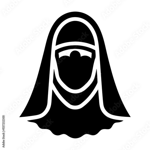 Wedding bridal girl's veil dress vector icon design