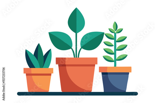 decorative planters vector art for home and garden designs

