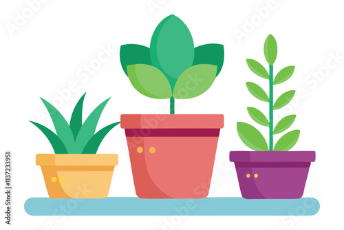 decorative planters vector art for home and garden designs
