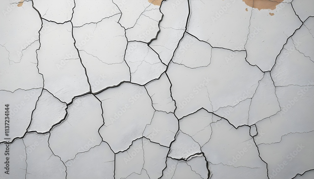 Abstract Silver Cracked Surface Texture