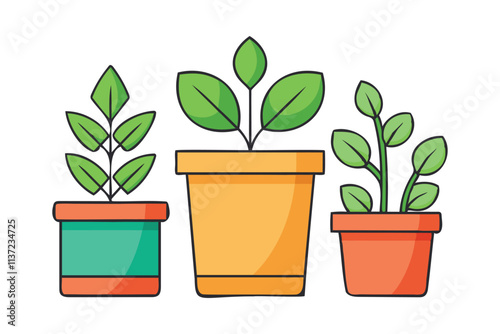 decorative planters vector art for home and garden designs