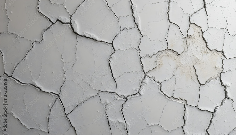 Fototapeta premium Abstract Silver Cracked Surface Texture
