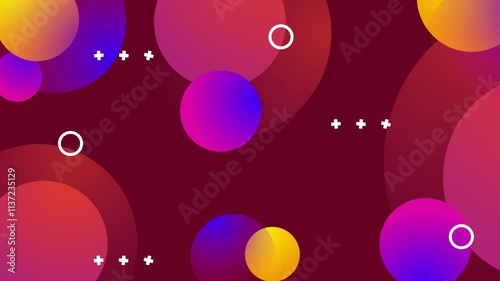 Wallpaper Mural a playful abstract design on dark red background with vibrant geometric patterns and shapes seamless 4k video background motion pop art design Torontodigital.ca