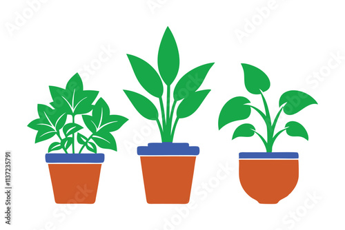 decorative planters vector art for home and garden designs