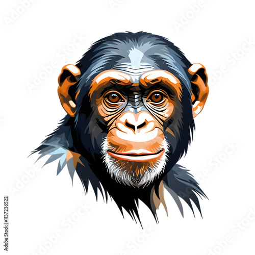 Wallpaper Mural Beautiful chimpanzee Clipart, isolated on a white background, chimpanzee Generative AI. Torontodigital.ca