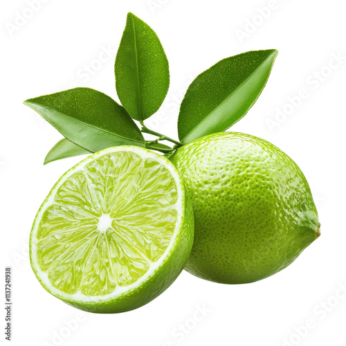 Fresh lime fruit isolated on a white background. png photo
