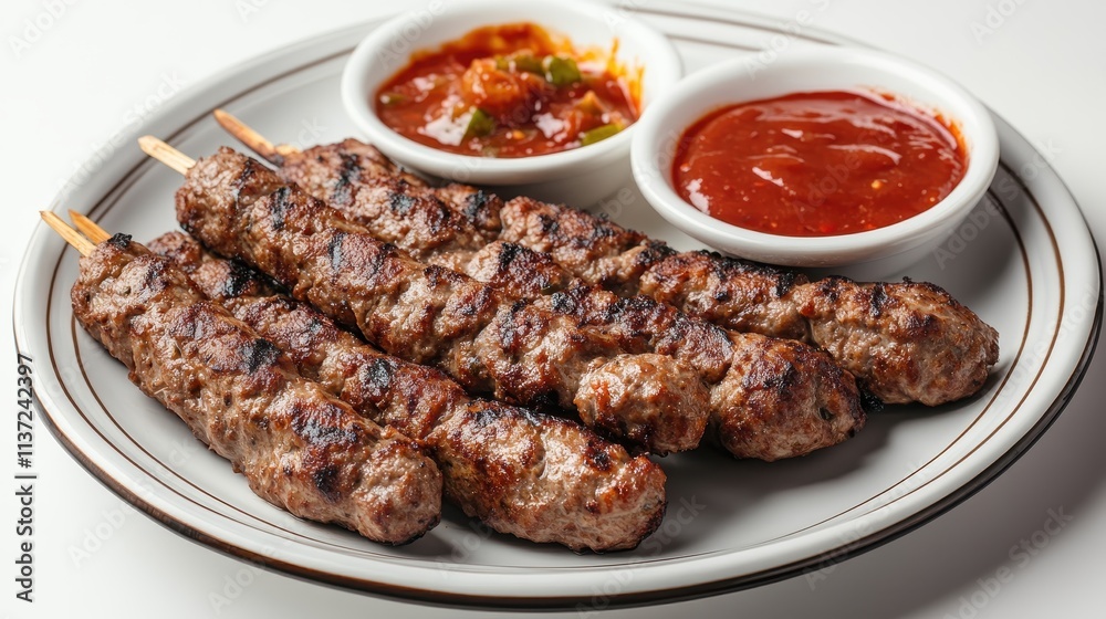 Grilled Kebab Skewers with Dipping Sauces Grilled Kebab Skewers with Dipping Sauces