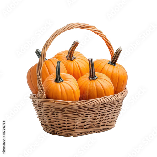 Wallpaper Mural Basket of pumpkins, isolated on a white background. png Torontodigital.ca
