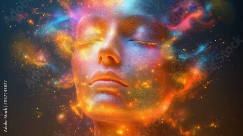 Wallpaper Mural Cosmic Consciousness Woman's Face Emerging from Nebula Torontodigital.ca