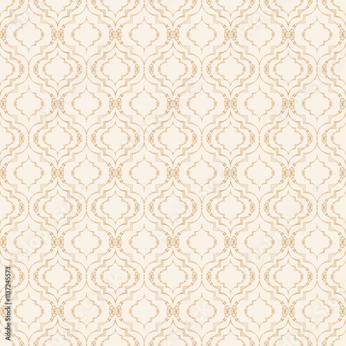 seamless pattern with ornament tradtional ethnic motifs beige background in oriental style texture for fabric textile surface design packaging vector illustration