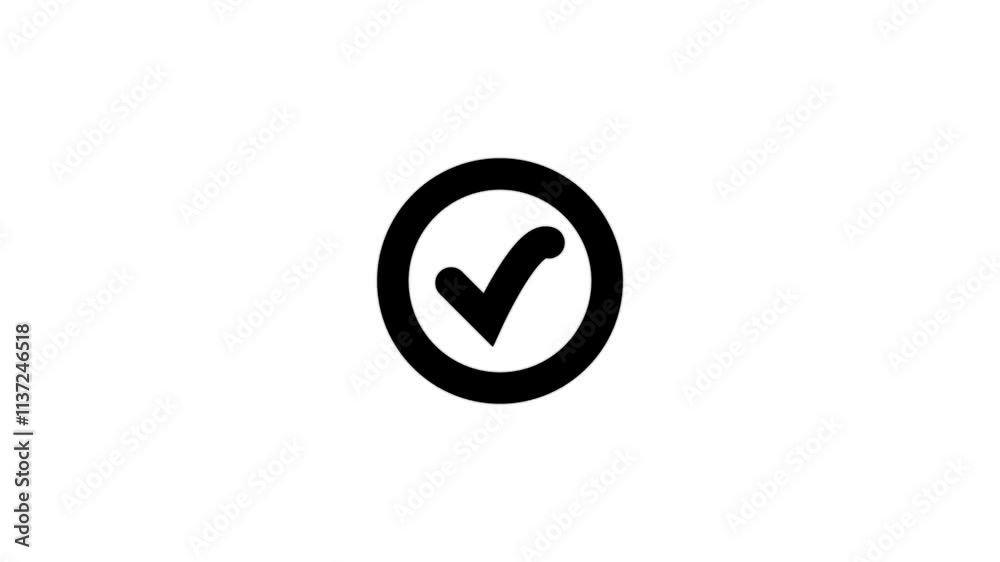 check mark sign with circle animation on a white background. check mark sign with circle animation on a white background.
