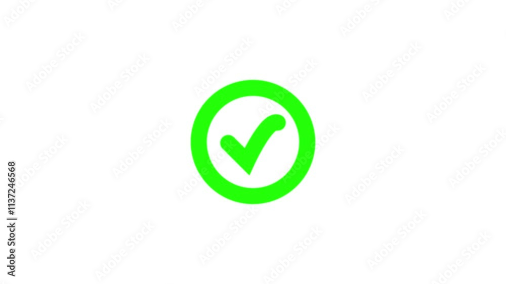 check mark sign with circle animation on a white background. check mark sign with circle animation on a white background.