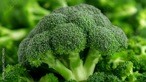 Fresh broccoli with vibrant green color.