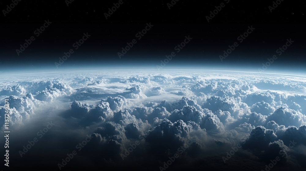 Obraz premium Celestial Cloudscape Earth from Space