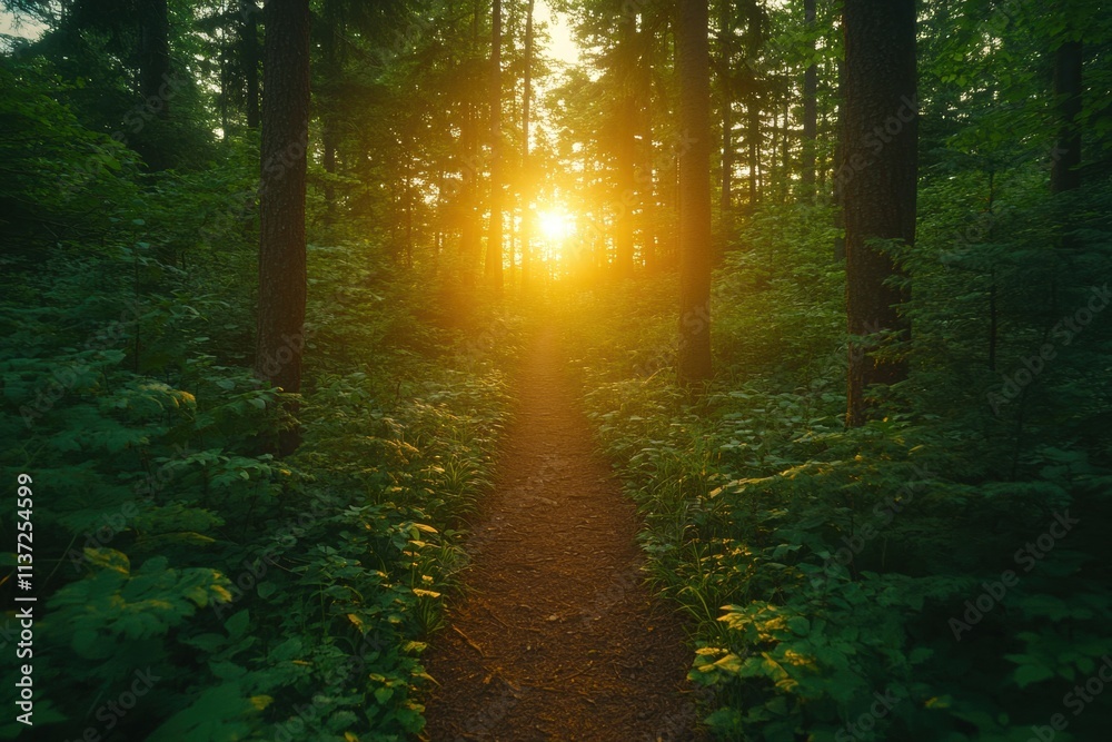 Obraz premium Sunlit Forest Path