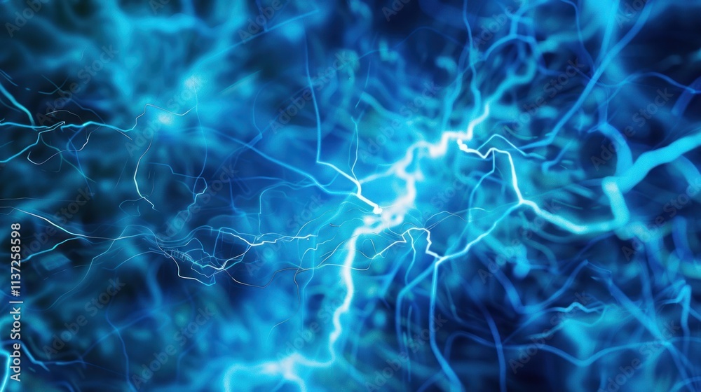 Naklejka premium Blue electric lighting background, abstract lighting electric background.