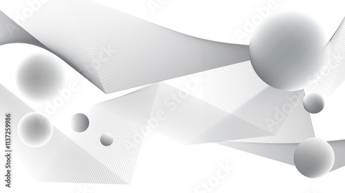 Abstract technology white gray background Hi-tech communication concept, technology, digital business, innovation, science fiction scene vector illustration with copy-space.