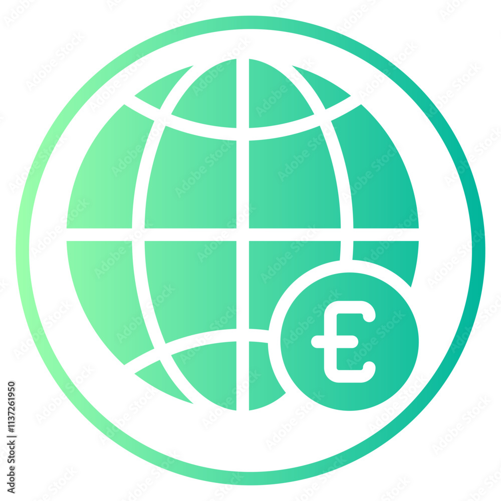 euro gradient icon euro gradient icon