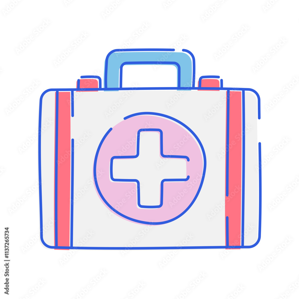 First Aid Kit Icon with soft color palette in doodle Illustration style Ideal for health and pharmacy themed designs
First Aid Kit Icon with soft color palette in doodle Illustration style Ideal for health and pharmacy themed designs