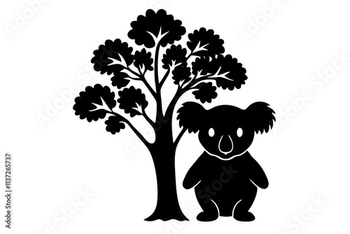 Koala black silhouette. photo