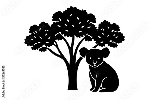 Koala black silhouette. photo