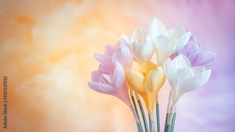 Naklejka premium Close-up floral arrangement in nature soft light still life photography beauty