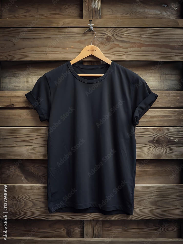 Hanging black tshirt mockup Hanging black tshirt mockup