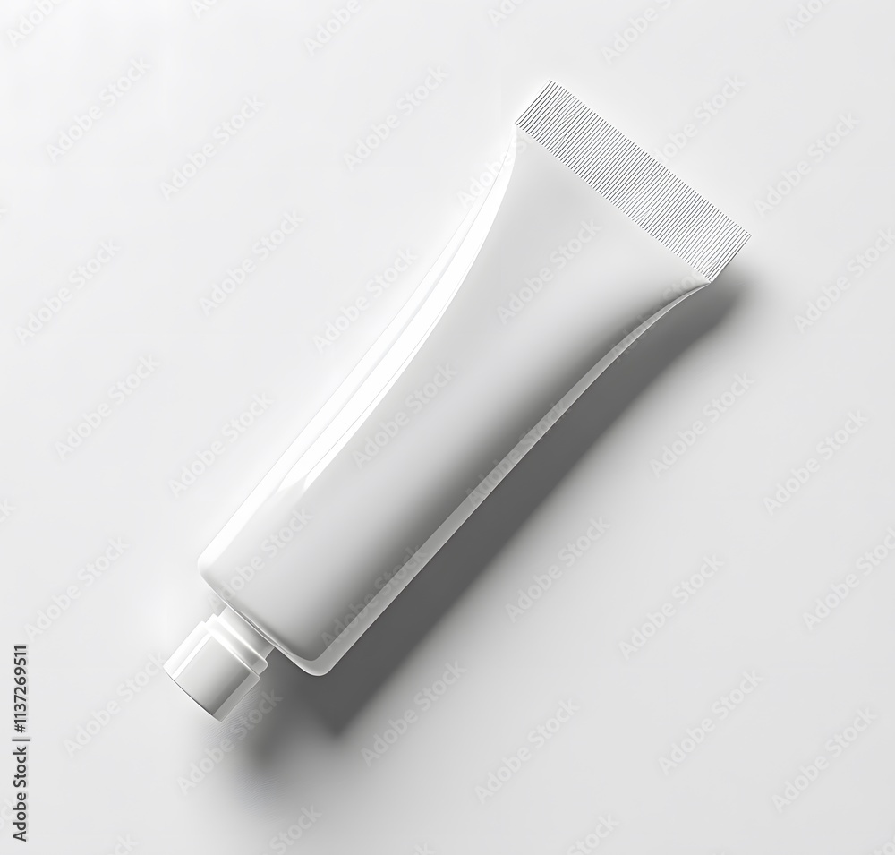 White Tube Packaging Mockup On White Background White Tube Packaging Mockup On White Background