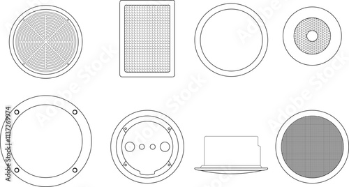 vector illustration design image of ceiling speakers for listening to music