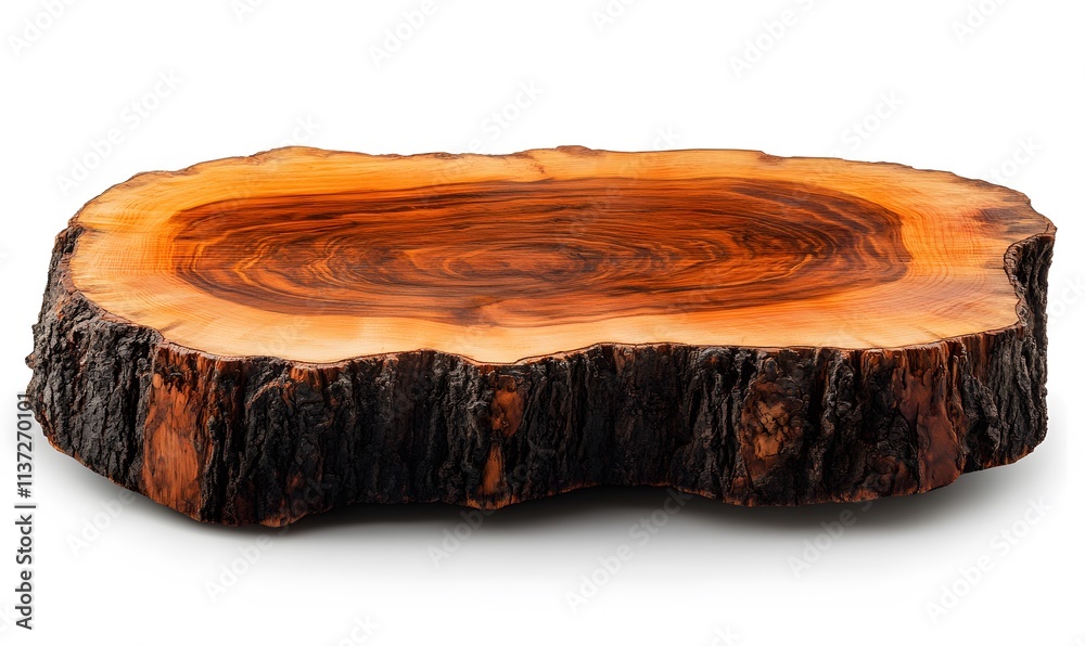 Polished wood slice rustic tree stump table Polished wood slice rustic tree stump table