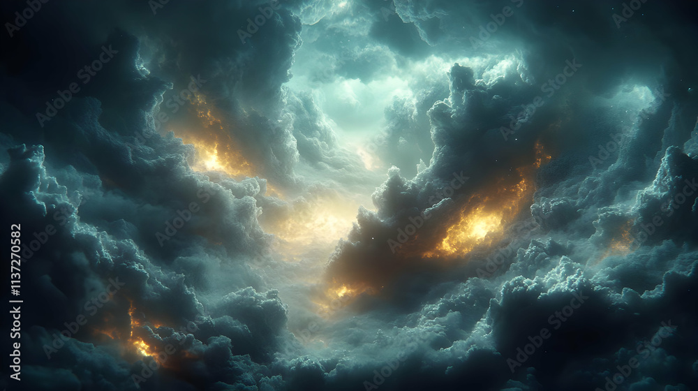 Fototapeta premium Dark and Stormy Clouds Illustration