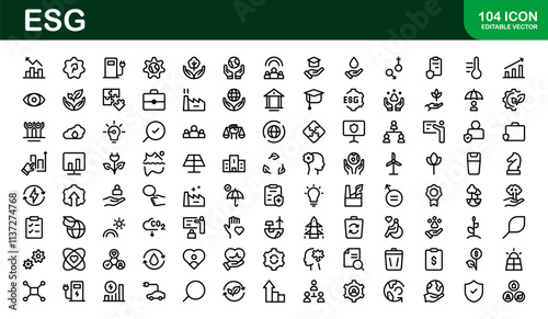 Comprehensive ESG Icon Collection - Perfect for Green, Ethical, and Corporate Responsibility Branding