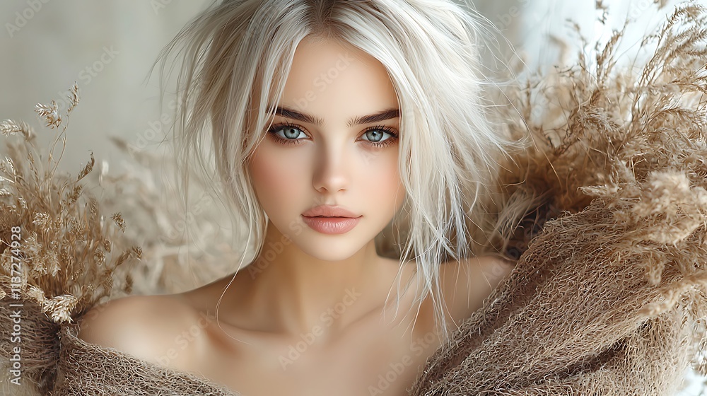 Ethereal blonde female model casual winter outfit cozy minimalist aesthetic soft natural makeup luminous skin high fashion editorial. Ultra-Realistic, Photo Realistic, highly detailed, Ethereal blonde female model casual winter outfit cozy minimalist aesthetic soft natural makeup luminous skin high fashion editorial. Ultra-Realistic, Photo Realistic, highly detailed,