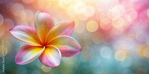 Soft focus closeup of plumeria flower against an abstract background, plumeria, flower, closeup, soft focus, abstract, nature