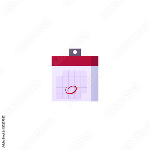 Vector calendar with a grid, reminders of dates, deadlines and events on a white background.