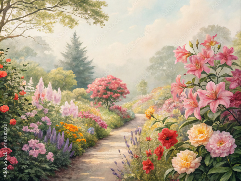 Fototapeta premium flowers in the park. flower, flowers, garden, nature, pink, plant, summer, blossom, spring, red, beauty, bloom, leaf, park, white, field, grass, yellow, blooming, beautiful, color, gardening, purple