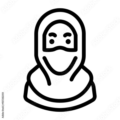 muslim woman veil outline style