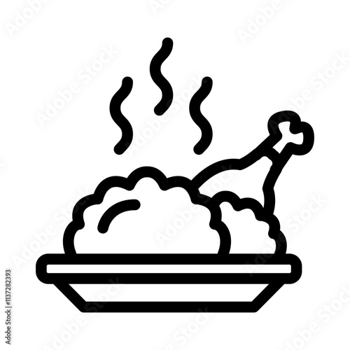 biryani rice outline style