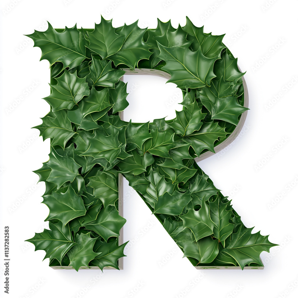 Fototapeta premium Hyperrealistic Perfect R Letter Composition