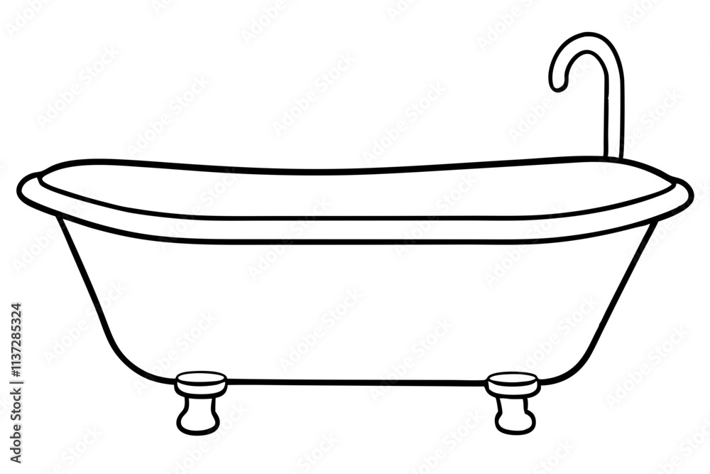 Bathtub vector-style line art design Bathtub vector-style line art design