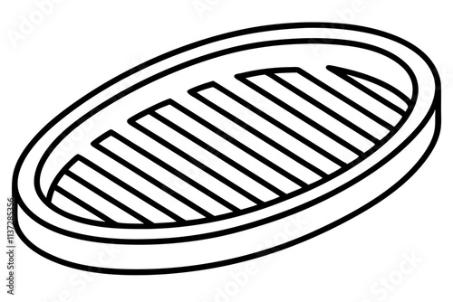 Drain Grate vector-style line art design