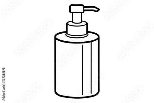 Soap Dispenser vector-style line art design