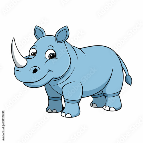 rhino cartoon isolated on white