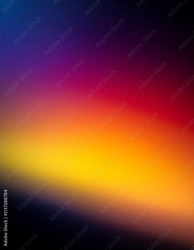 Obraz premium A striking contrast between a dark surface and a vibrant yellow-orange-purple gradient