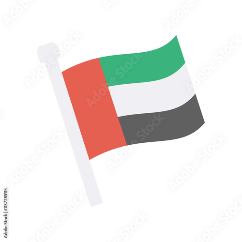 uae flag flat style