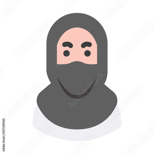 muslim woman veil flat style