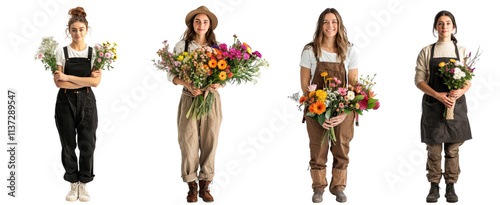 Blooming Beauty:  Floral Artisans Displaying Exquisite Bouquets