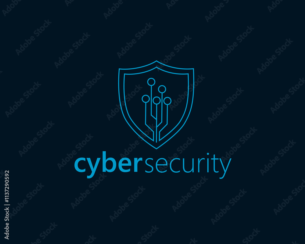 creative shield technology with line concept logo design creative shield technology with line concept logo design