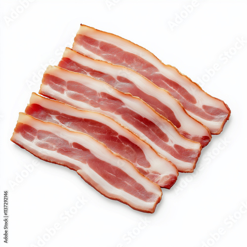 Beautifully Arranged Fresh Bacon Slices for Perfect Food Presentation